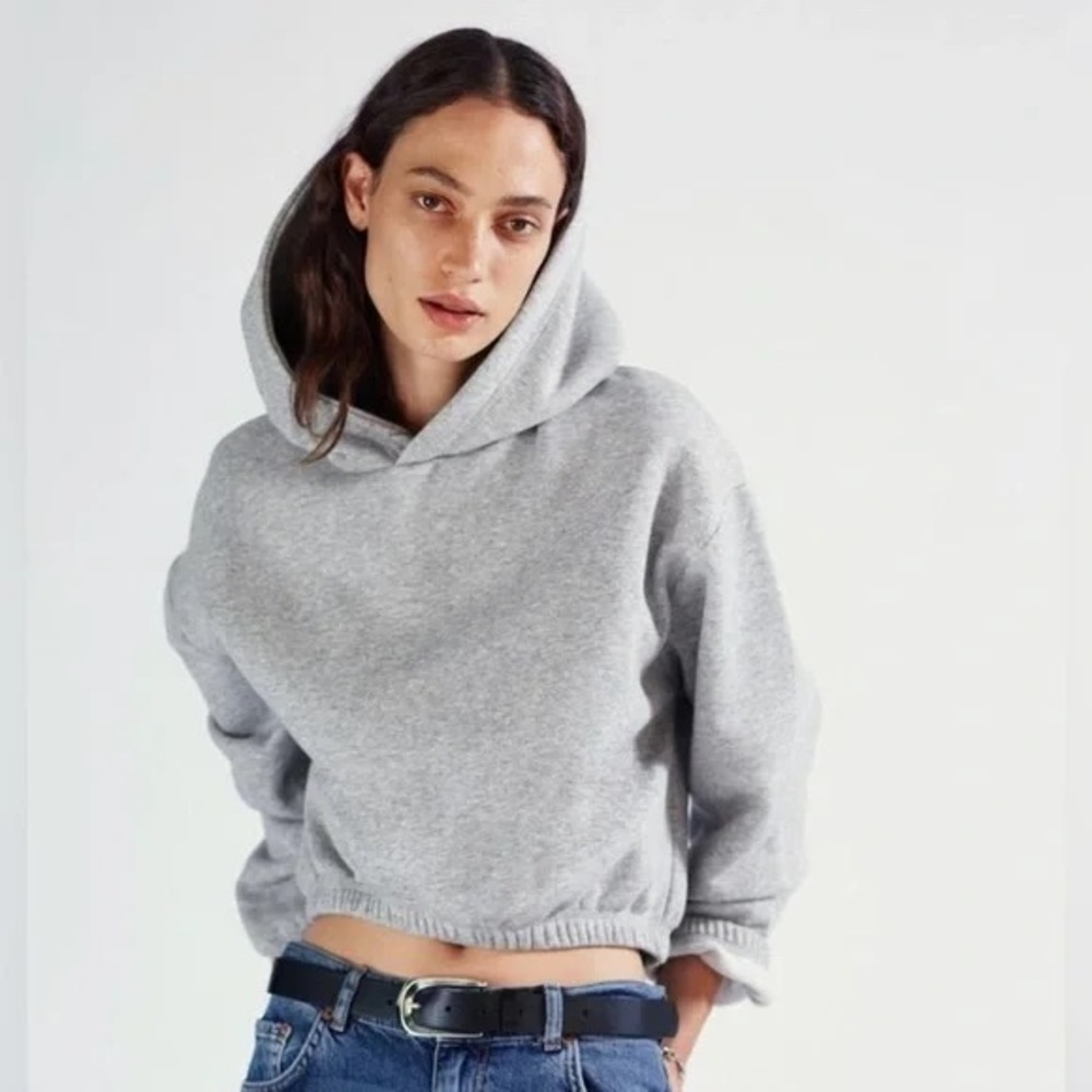 ZARA Cropped Hooded Sweatshirt